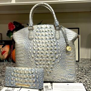 Brahmin Eggshell Large Duxbury and Ady Wallet